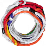 Radar Control Mainline Tow Rope 2023 - A white tow rope with a black tag and silver hardware.