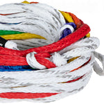 Radar Control Mainline Tow Rope 2023 - White rope with black text and logos.