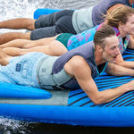 Radar Edge 3 Inflatable Towable Tube 2022 - Blue tube with black stripes and gray accents, featuring a circular logo on the front.