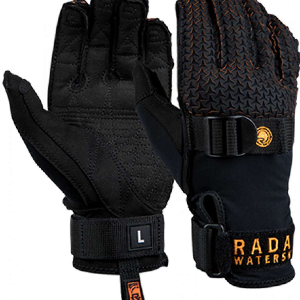Radar Hydro A Inside Out Glove 2023 - Black glove with orange accents and a textured palm.