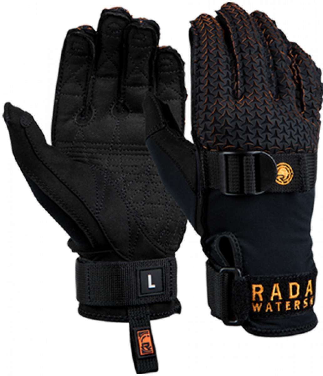 Radar Hydro A Inside Out Glove 2023 - Black glove with orange accents and a textured palm.