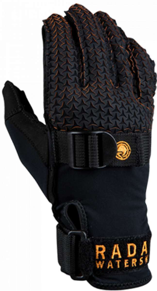 Radar Hydro A Inside Out Glove 2023 - Black glove with orange stitching and a textured palm.