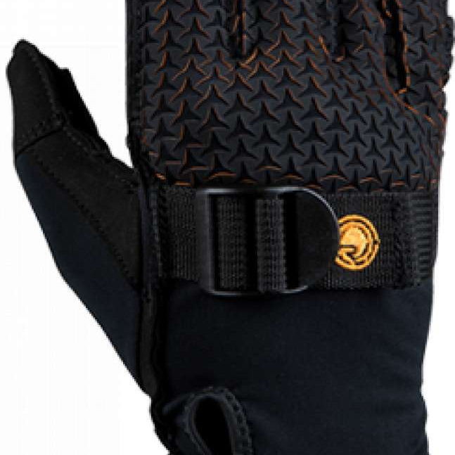 Radar Hydro A Inside Out Glove 2023 - Black glove with orange stitching and a textured palm.