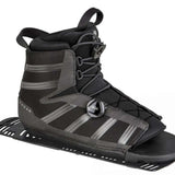 Radar Vector BOA Aluminum Frame Rear Waterski Boot 2022 - Black ski boot with silver accents and a black aluminum frame on the rear.