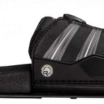 Radar Vector BOA ARTP 2023 - Black water ski binding with silver accents and white straps.