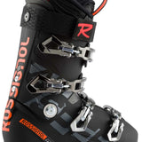 Rossignol Men's Allspeed Pro 120 Ski Boot 2020-2021 - Black ski boot with silver buckles and straps.