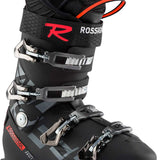 Rossignol Men's Allspeed Pro 120 Ski Boot 2020-2021 - Black ski boot with silver buckles and straps.
