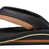 Reef Cushion Dawn Sandal 2022 - A pair of black sandals with a tan strap and sole.