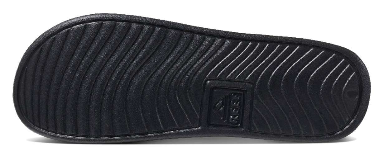 Reef One Slide 2022 - Black slide-on sandal with a textured rubber sole and a single strap across the toe.