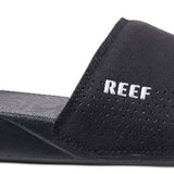 Reef One Slide 2022 - Black slide with a textured footbed and a single strap across the top of the foot.