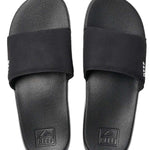 Reef One Slide 2022 - Black slide-on sandal with a thick strap across the top and a textured footbed.