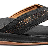 Reef Ortho-Seas Sandal - Black sandals with tan soles and straps.