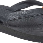 Reef Women's Zen Love Sandal 2020 - A pair of black sandals with a tan strap and toe post.
