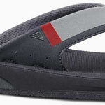 Reef Men's Fanning Low Sandal 2020 - A gray sandal with a red stripe on the strap.