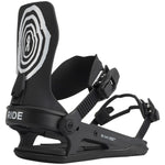 Ride C-6 Snowboard Bindings 2022 - Black bindings with white logo on top strap and silver screws.