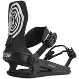Ride C-6 Snowboard Bindings 2022 - Black bindings with white logo on top strap and silver screws.
