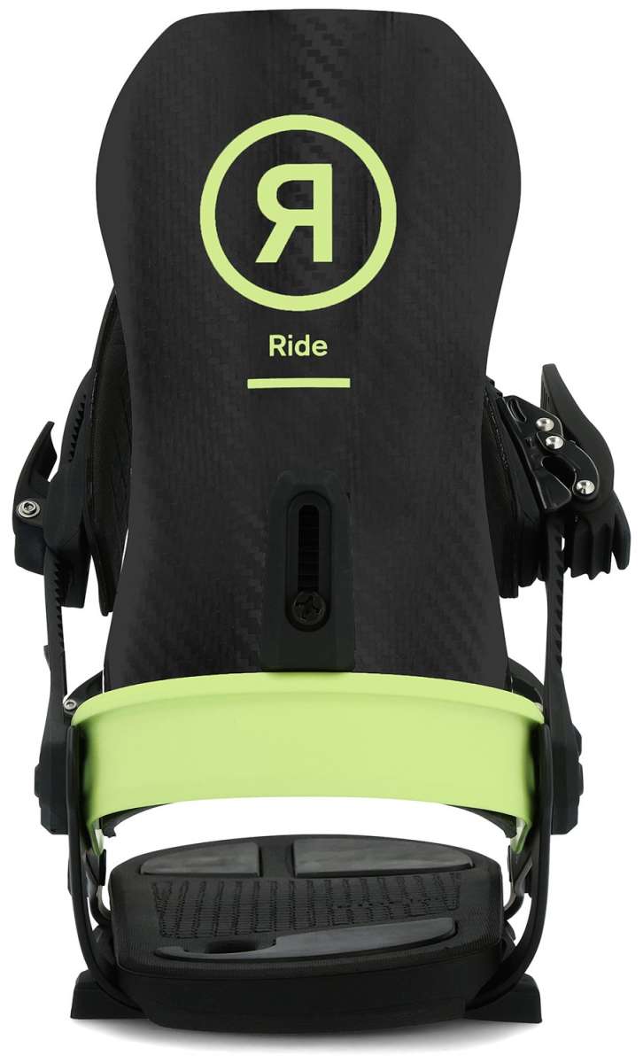 Ride A-10 Snowboard Bindings 2024 - Black bindings with silver screws and buckles.