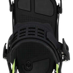 Ride A-10 Snowboard Bindings 2024 - Black bindings with silver screws and black straps on a white background.