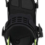 Ride A-10 Snowboard Bindings 2024 - Black bindings with silver screws and black straps on a white background.