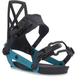 Ride A-4 Snowboard Binding 2023 - Black snowboard bindings with silver screws and bolts.