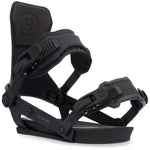 Ride A-9 Snowboard Bindings 2024 - Black snowboard bindings with a rectangular logo on top of the left binding strap.