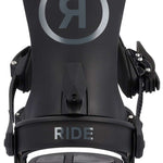 Ride A-9 Snowboard Bindings 2024 - Black bindings with silver logo on top of boot area.