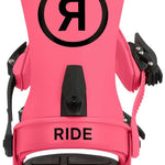 Ride A-9 Snowboard Bindings 2024 - Black bindings with silver screws and buckles on a white background.