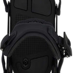 Ride A-9 Snowboard Bindings 2024 - Black bindings with silver screws and bolts on a white background.