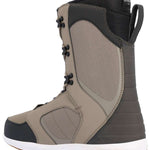 Ride Anchor Snowboard Boot 2023 - A tan snowboard boot with a black toe cap and laces, featuring a mesh panel on the side.