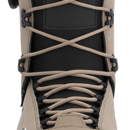 Ride Anchor Snowboard Boot 2023 - Black snowboard boots with white laces and a black logo on the side.