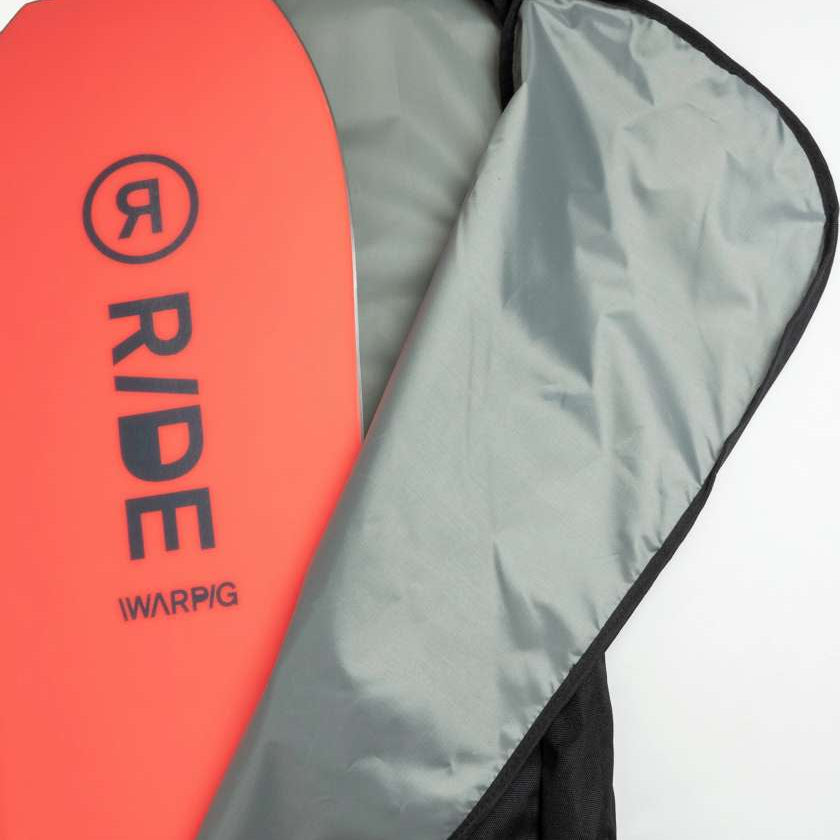 Ride - Blackened Board Bag 2023 is shown in black with a white logo on the side.