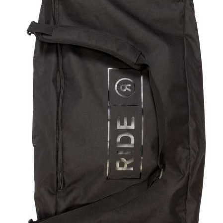 Ride Blackened Board Bag - A black bag with a handle on top, featuring a zippered opening and a strap for carrying.