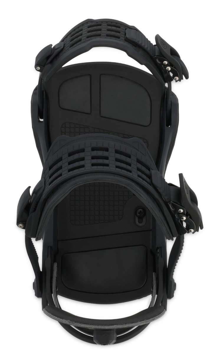 Ride C-10 Snowboard Binding 2023 - Black snowboard bindings with silver screws and bolts.