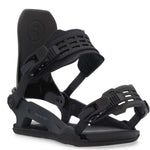 Ride C-10 Snowboard Binding 2023 - Black snowboard bindings with a sleek, modern design and silver buckles.