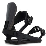 Ride C-10 Snowboard Binding 2023 - Black snowboard bindings with a sleek, modern design and silver buckles.