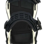 Ride C-10 Snowboard Binding 2023 - A black snowboard binding with a white base plate and silver screws.