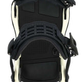 Ride C-10 Snowboard Binding 2023 - A black snowboard binding with a white base plate and silver screws.