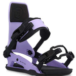 Ride C-6 Snowboard Binding 2023 - A black snowboard binding with a rectangular logo on top of the strap.