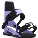 Ride C-6 Snowboard Binding 2023 - A black snowboard binding with a rectangular logo on top of the strap.