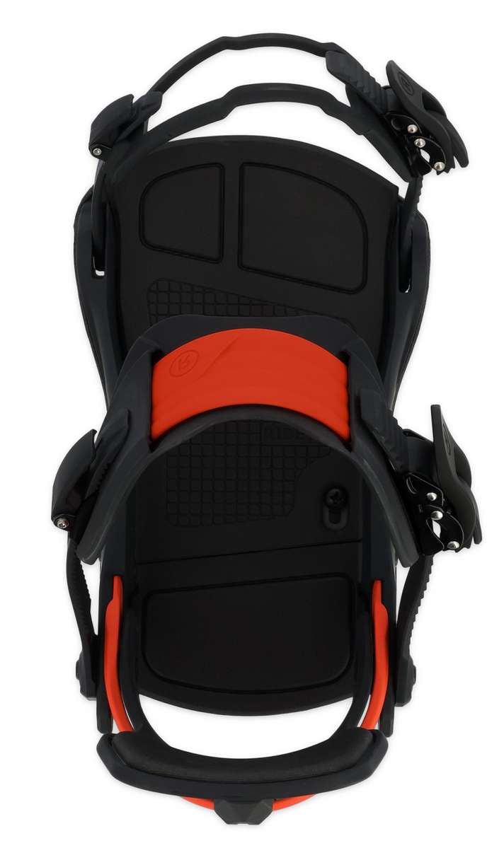 Ride C-6 Snowboard Binding 2023 - Black snowboard bindings with silver screws and bolts.