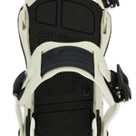 Ride C-6 Snowboard Binding 2023 - A black snowboard binding with a white logo on the top strap and silver screws.