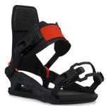 Ride C-6 Snowboard Binding 2023 - Black snowboard bindings with red accents and silver screws.