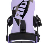 Ride C-6 Snowboard Binding 2023 - A black snowboard binding with a white logo on top of it.
