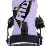 Ride C-6 Snowboard Binding 2023 - A black snowboard binding with a white logo on top of it.