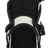 Ride C-6 Snowboard Binding 2023 - A black snowboard binding with a white logo on the strap and silver screws.