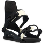 Ride C-6 Snowboard Binding 2023 - Black snowboard bindings with white accents and silver screws.