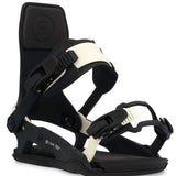 Ride C-6 Snowboard Binding 2023 - Black snowboard bindings with white accents and silver screws.