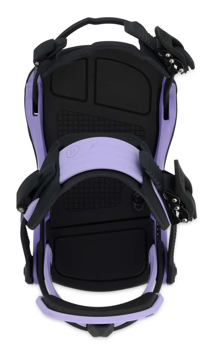 Ride C-6 Snowboard Binding 2023 - A black snowboard binding with silver screws and a white logo on top of the left foot strap.