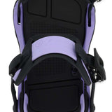 Ride C-6 Snowboard Binding 2023 - A black snowboard binding with silver screws and a white logo on top of the left foot strap.