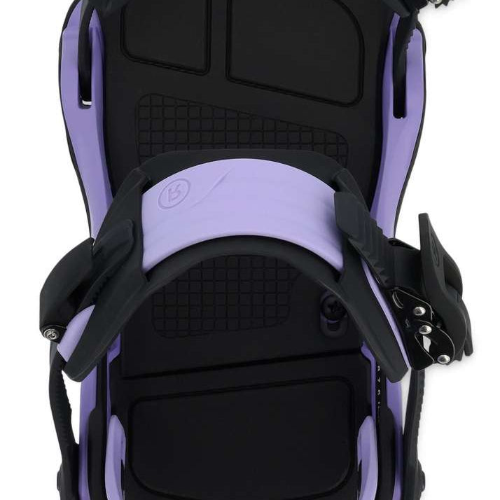 Ride C-6 Snowboard Binding 2023 - A black snowboard binding with silver screws and a white logo on top of the left foot strap.